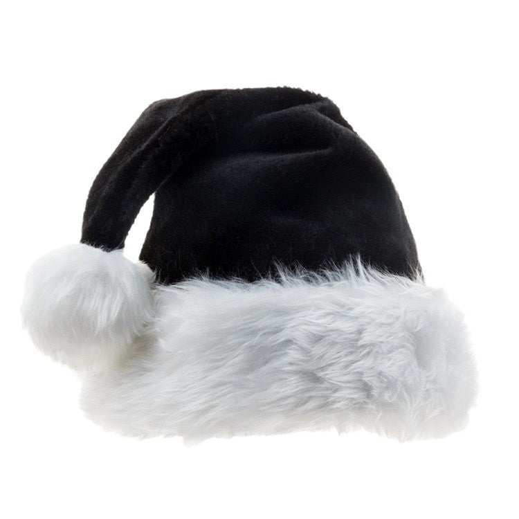 Black Christmas Hat Halloween Plush Hat Thickened Plus-sized Christmas Hat