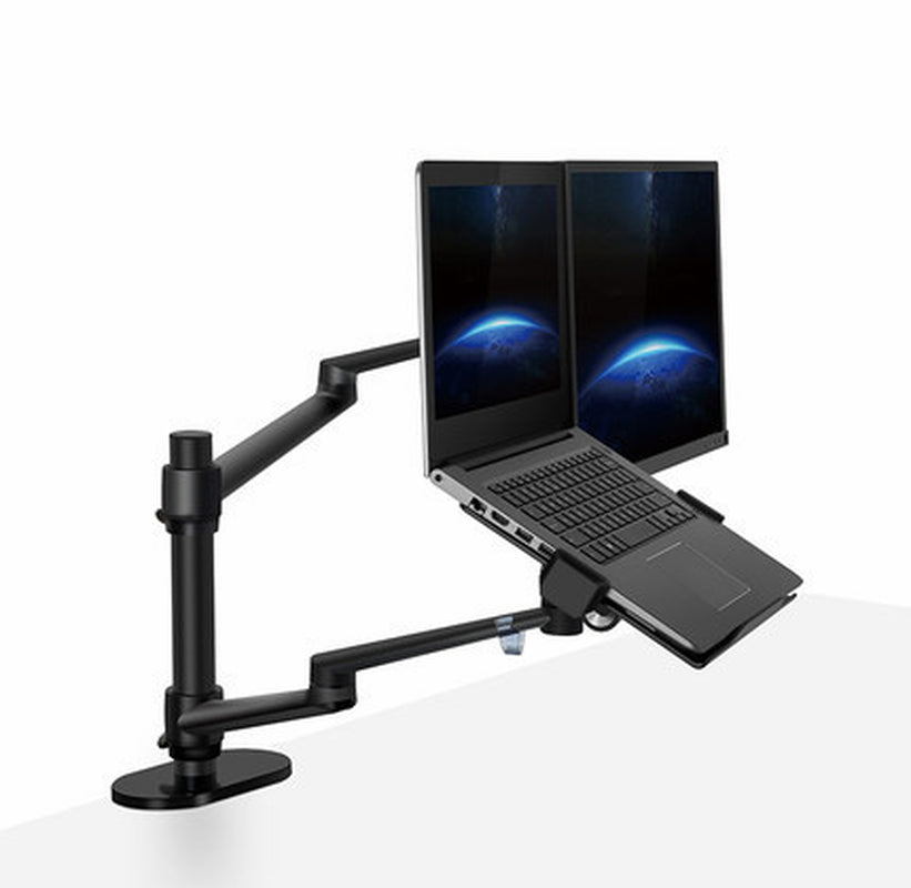Aluminum Multifunction Ergonomics Desk Laptop Stand Monitor Desktop Holder Computer Full Motion with Column Bar