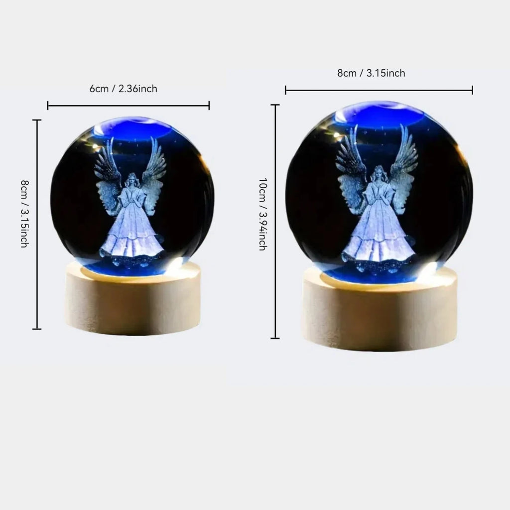 1Pc, Guardian Angel 3D Crystal Ball Night Light, Valentine'S Day, Birthday, Anniversary Gift for Wife, Girlfriend, Mother