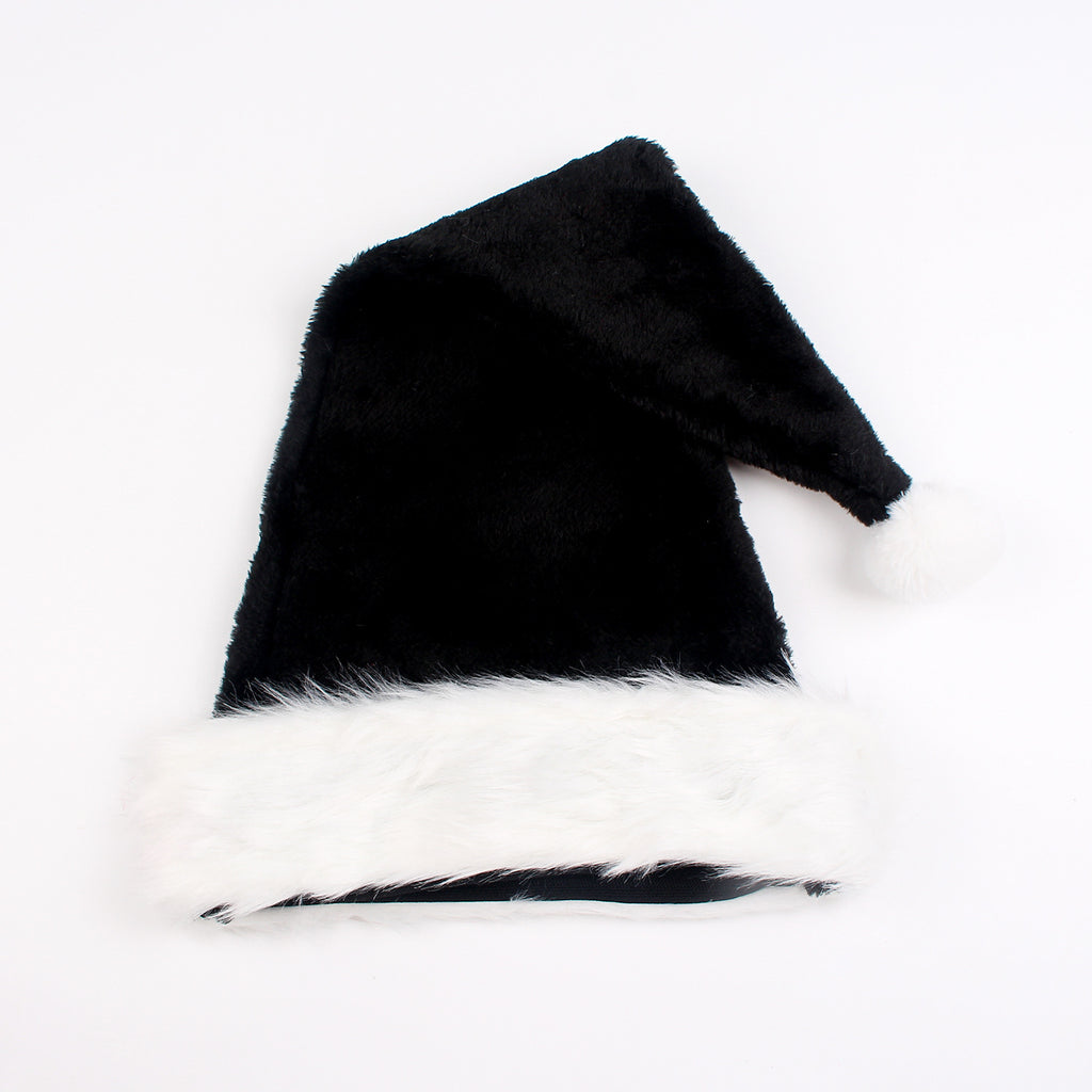 Black Christmas Hat Halloween Plush Hat Thickened Plus-sized Christmas Hat