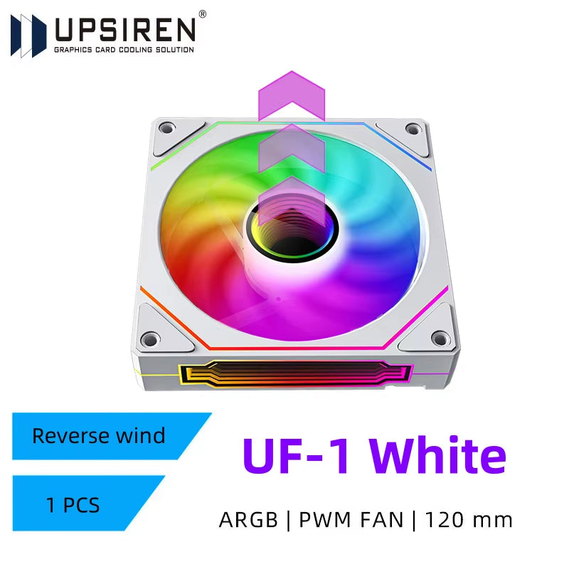 UF-1 PRISM 4 PRO Computer Chassis Fan 12Cm ARGB 4 Pin PWM Quiet Cooling Fan 12V Large Air Volume 45.2CFM/600-1500RPM